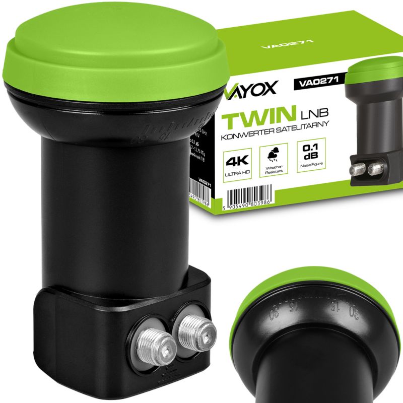 Konwerter satelitarny Vayox VA0271 Twin podwójny 1 szt.