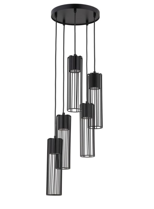 Lampa wisząca Sigma Lighting Fobia 2410 czarna dekoracyjna 5xGU10 x 1 szt.