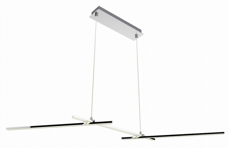 Lampa sufitowa wisząca Candellux Thasos chromowana-biała wym: 120 x 103 x 23 cm wbudowany LED 23W 1 szt.
