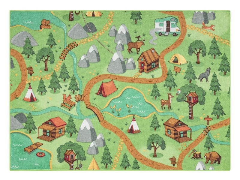 Dywan dla dzieci Rebel Roads RugsX 95x133 cm zieleń AW010 1 szt.