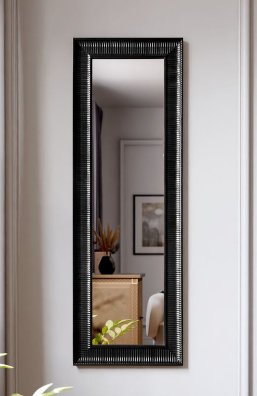 Lustro prostokątne BD art. 150x50 cm z czarną drewnianą ramą 1 szt.