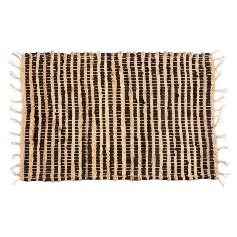 Dywan Jutowy Giftdecor Naturalny Beż Czarne Pasy 60X90 Cm 1 Szt.