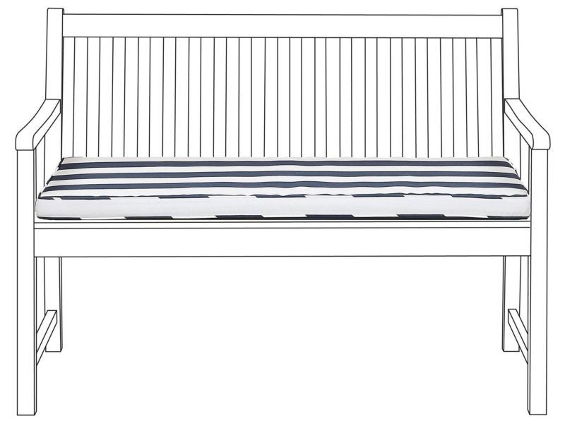 Poduszka na ławkę ogrodową 112 x 54 cm niebiesko-biała Vivara 1 szt.