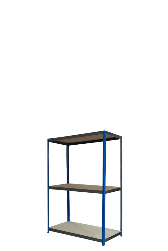 Regał metalowy MODO24 magazynowy warsztatowy niebiesko-grafitowy helios 90x90x30cm 3 półki po 400 kg 1 szt.