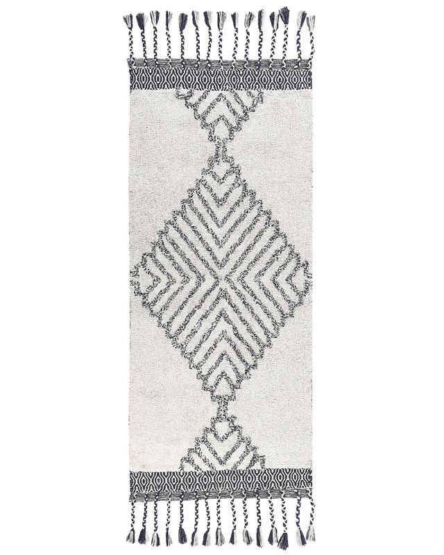 Dywan bawełniany 80 x 150 cm biało-czarny Eray 1 szt.