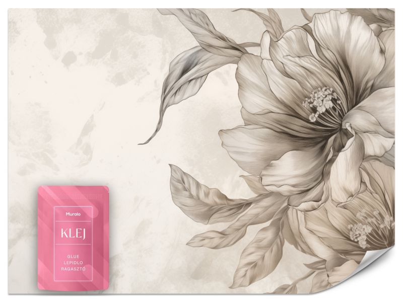 Fototapeta Muralo Beżowe Kwiaty 500x350 cm 1szt.
