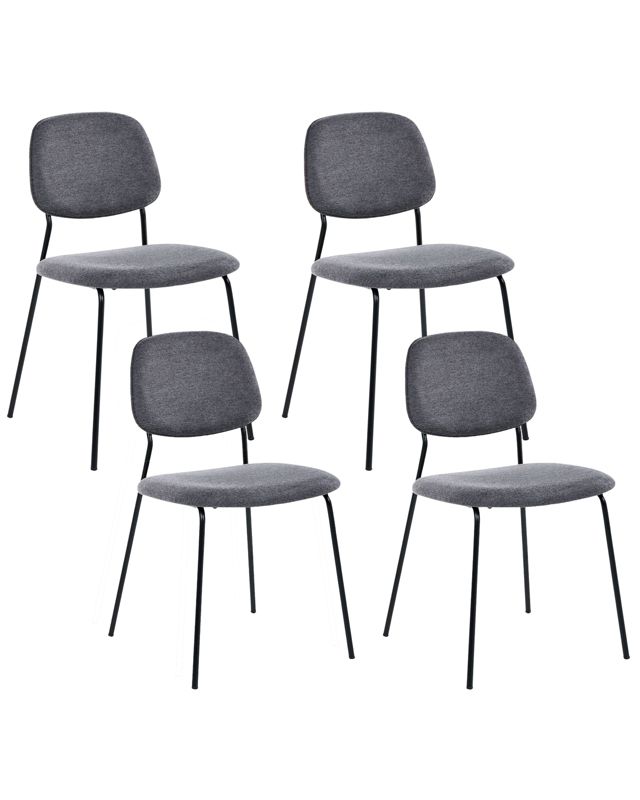 Zestaw 4 krzeseł do jadalni Riley Szary 1 kpl