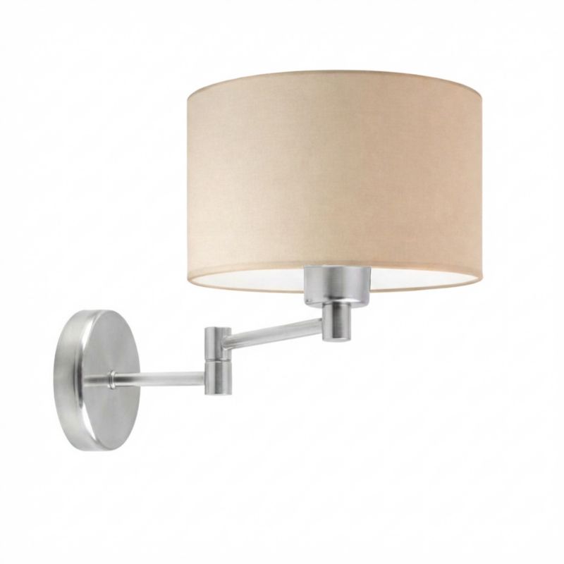 Kinkiet Volta Light Factory Blues Stal szczotkowana/Beżowy welur Abażur 1xE27 1szt.