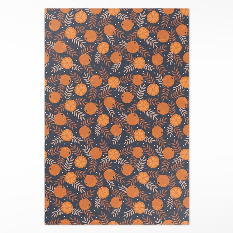 Dywan Wewnętrzny Dekoracyjny Wallfluent 90x60 cm Ilustracja pomarańcze i liście 1 szt.