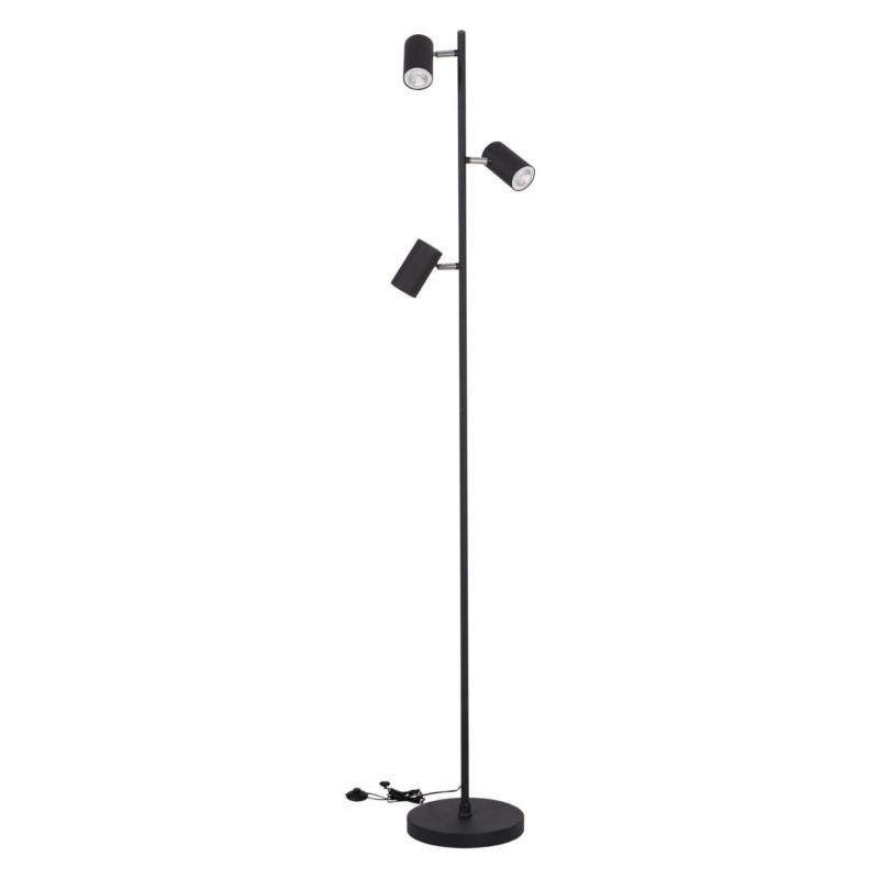Lampa podłogowa stojąca Kanlux Evalo Fl czarno-srebrna 3 x GU10 x 10W wym: 154 x 23 x 23 cm - 1 szt.