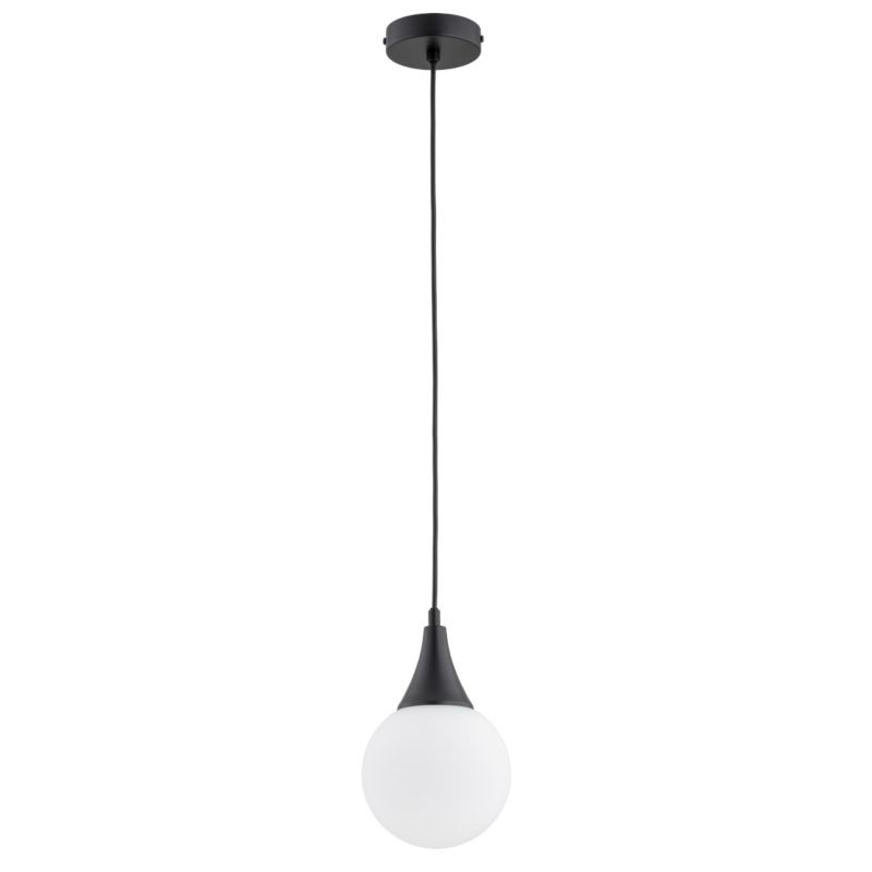 Lampa wisząca biała kula Alfa GEMINI czarna 1xE14x10W IP20 wym:80x15x15cm - 1 szt.