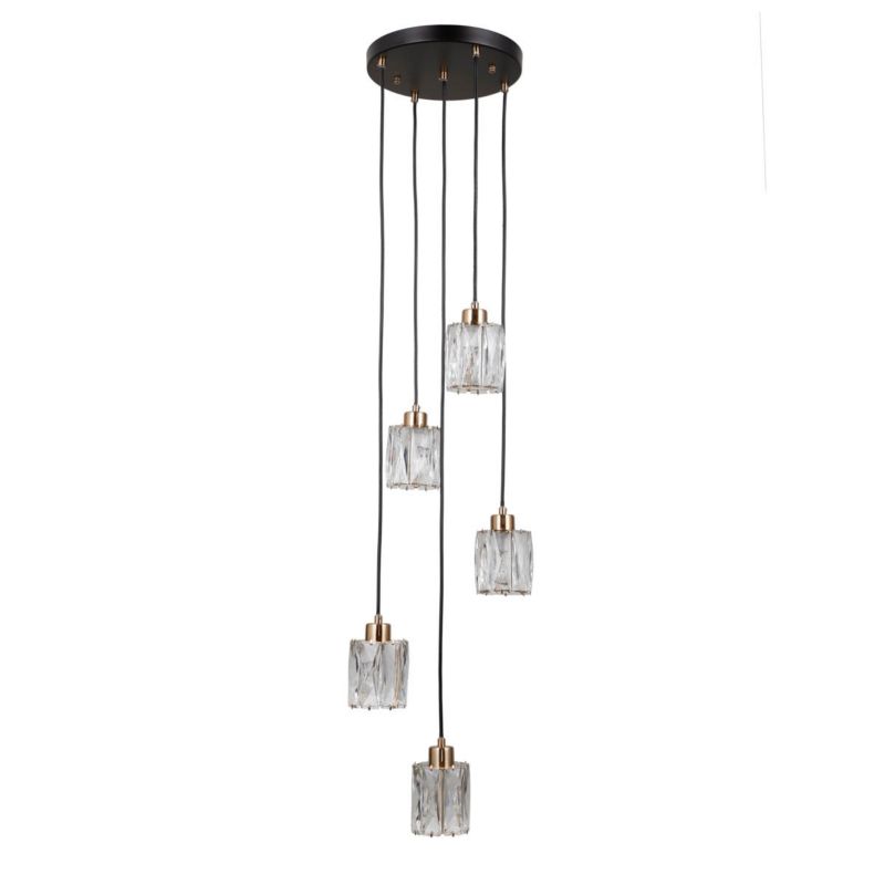 Lampa wisząca Italux TORNO czarna matowa 5xE14x40W wym:120x32x32cm IP20 -1 szt.