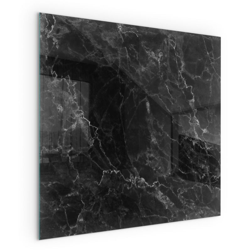 Szklana Podkładka Pod Kominek Kwadrat Wallfluent 60x60 cm Elegancka marmurowa faktura 1 szt.