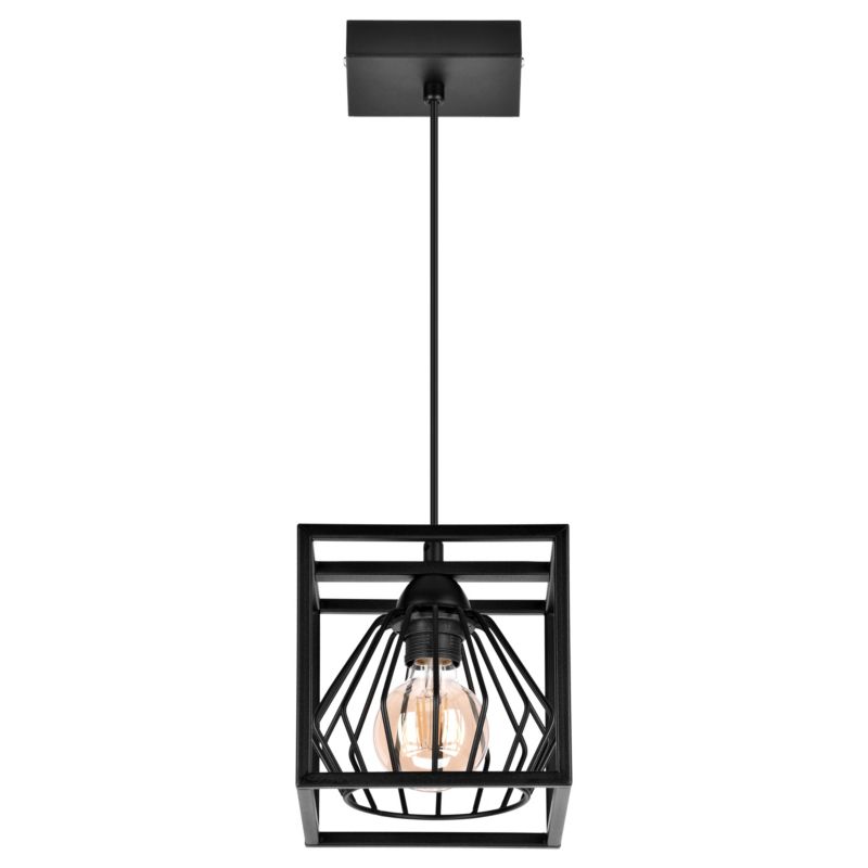 Lampa wisząca sufitowa Horus Koszyk Szpak Industrialna Czarna 1xE27 1szt