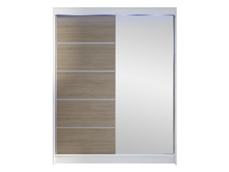 Szafa MIRJAN 24 z drzwiami przesuwnymi Camino III z oświetleniem RGB biały/dąb sonoma 1 szt.