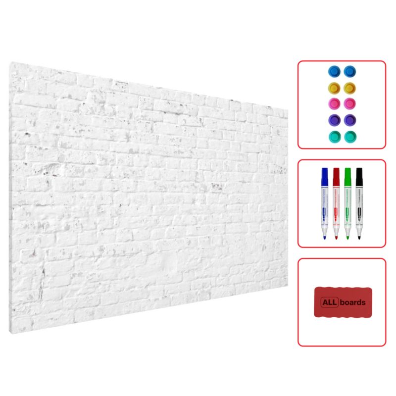 Tablica magnetyczna metalboards 90x60 cm ALLboards biała cegła 1 szt.