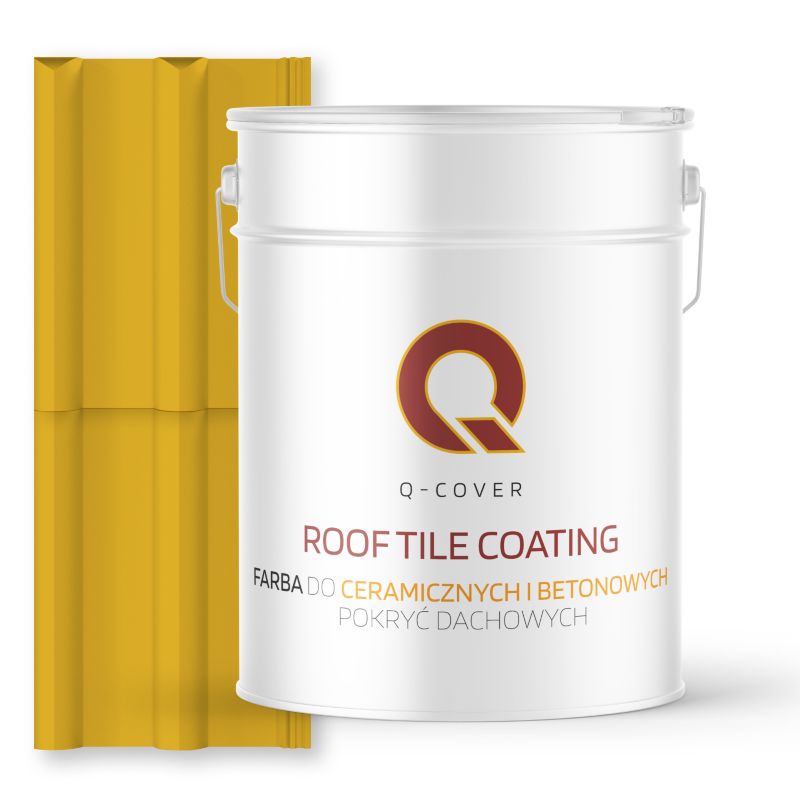 Farba do Dachów Ceramicznych i Betonowych Pokryć Dachowych Q-Cover Żółty cytrynowy RAL1012 Półmat 10L