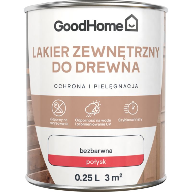 Lakier zewnętrzny GoodHome bezbarwny połysk 0,25 l