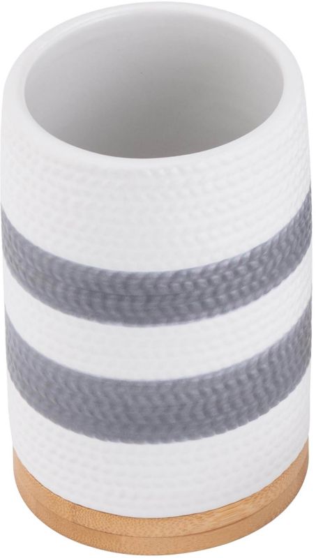 Kubek łazienkowy Sepio Oslo biało-szary