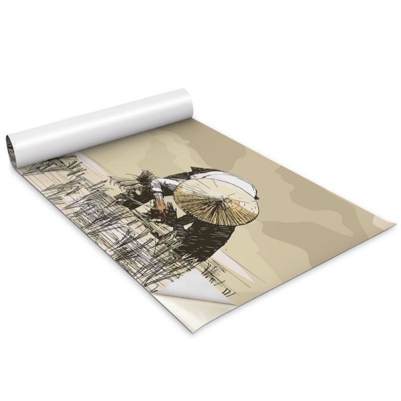 Okleina Meblowa Do Sypialni I Garderoby Wallfluent 100x50 cm Zbieranie ryżu Okleina Na Biurko I Regał 1 rol.