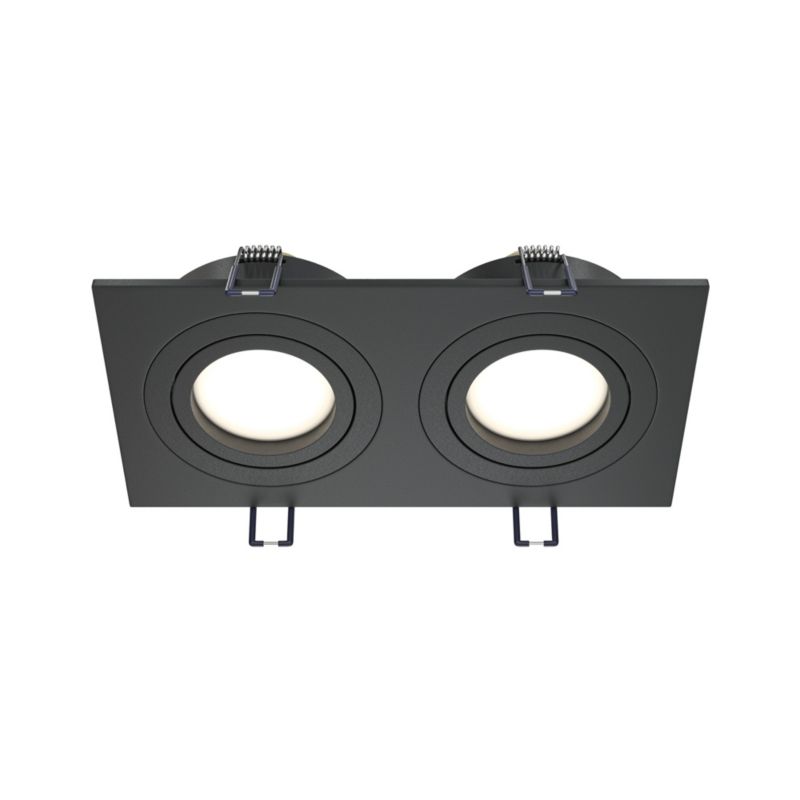 Oprawa sufitowa wpuszczana Maytoni Atom czarna 2 x GU10 x 50W IP20 wym: 2,5 x 9,2 x 17,5 cm prostokątna - 1 szt.