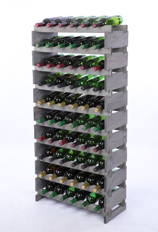 Stojak na wino MODO24 regał modułowy na butelki 10 leżni x 6 butelek montaż bez narzędzi impregnacja szara 1 szt.