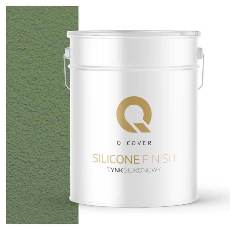 Tynk Silikonowy Elewacyjny Baranek 1.00mm Q-Cover Zielony ciemny F476 15KG