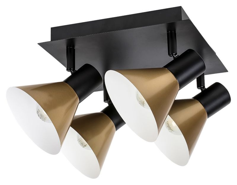 Spot oprawa sufitowa Rabalux Alvaro czarny matowy-złoty 4 x E14 x 40W IP20 wym: 15 x 12 x 12 cm - 1 szt.