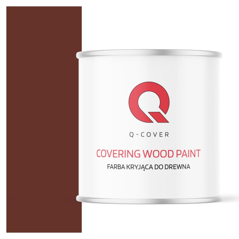 Farba Kryjąca do Drewna Q-Cover Brązowo-Czerwony RAL8012 Półmat 2.5L