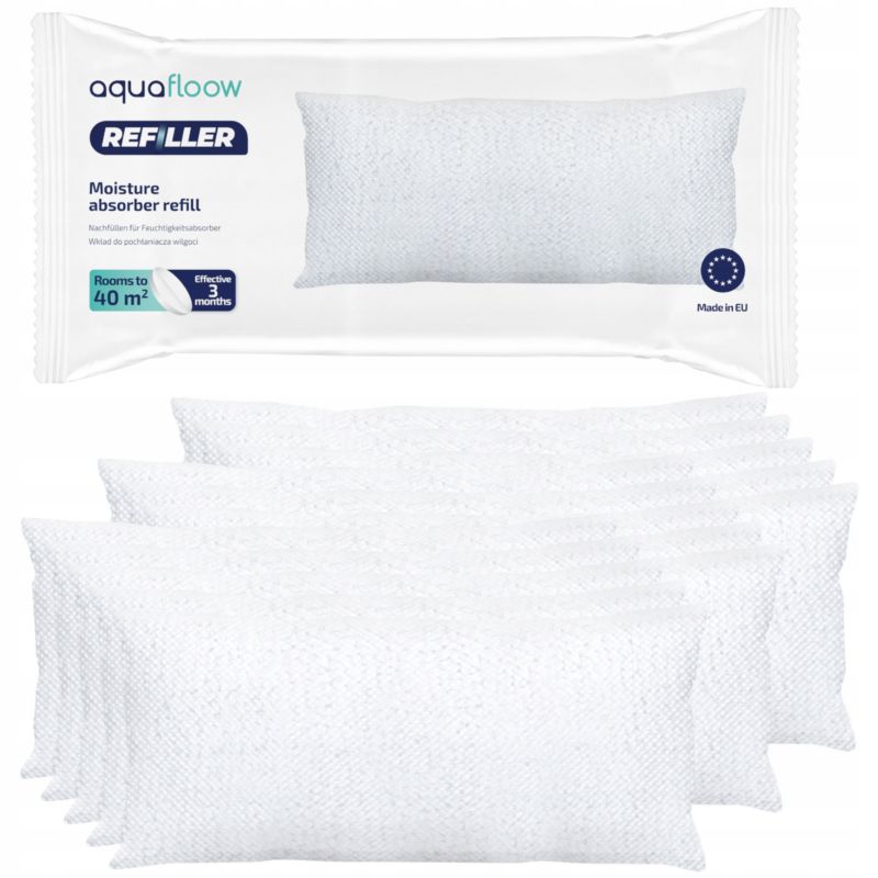 Wkład do pochłaniaczy wilgoci, AquaFloow, uniwersalny, bezzapachowy, osuszacz powietrza, 500g, 15szt