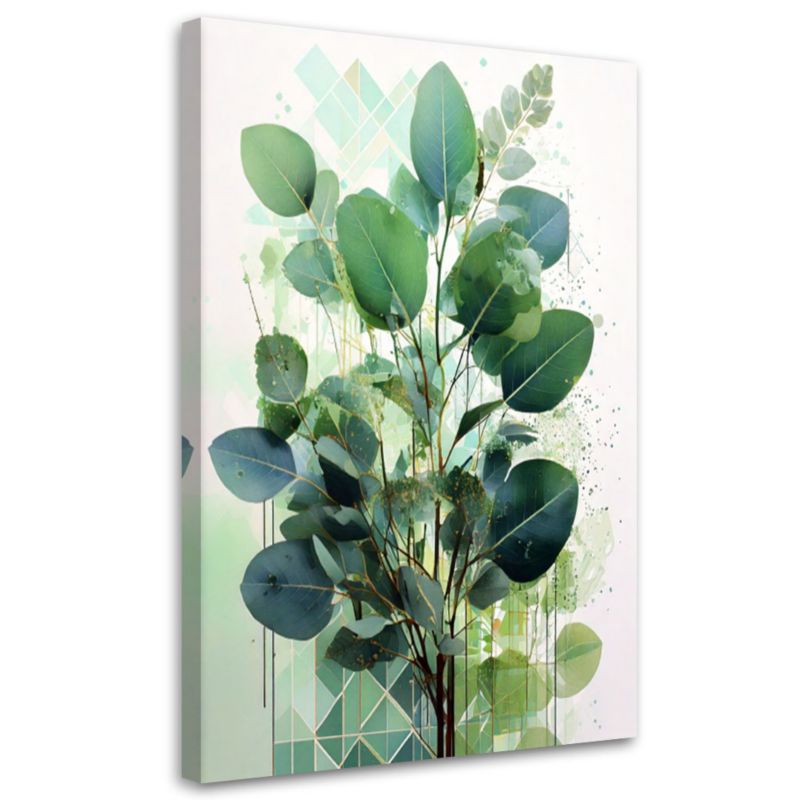 Obraz nowoczesny Feeby Liście Zielone Geometryczne 60x90cm 1szt