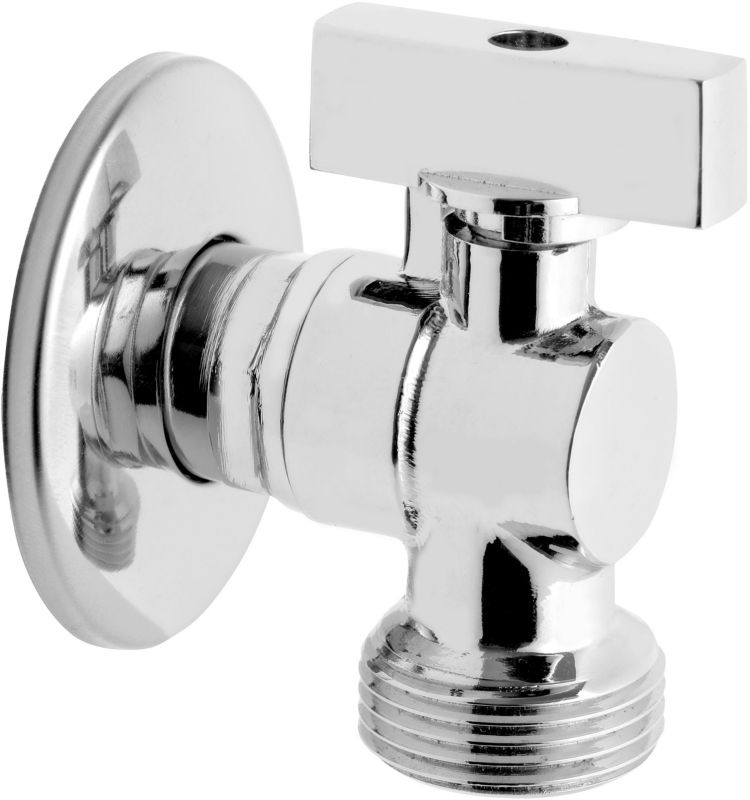 Zawór kulowy Ferro chrom z rozetą i metalowym uchwytem do pralki/zmywarki, 1 szt.