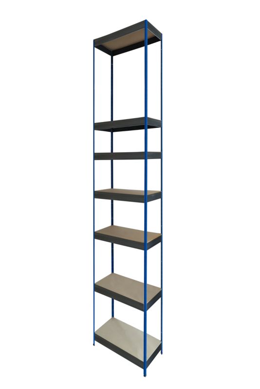 Regał metalowy MODO24 magazynowy niebiesko-grafitowy helios 270x30x30cm 7 półek po 175 kg 1 szt.