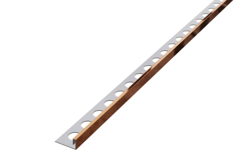 Profil licowy Js ozdobny Lambro miedziany połysk do płytek rektyfikowanych 1cm x 270cm 1 szt.