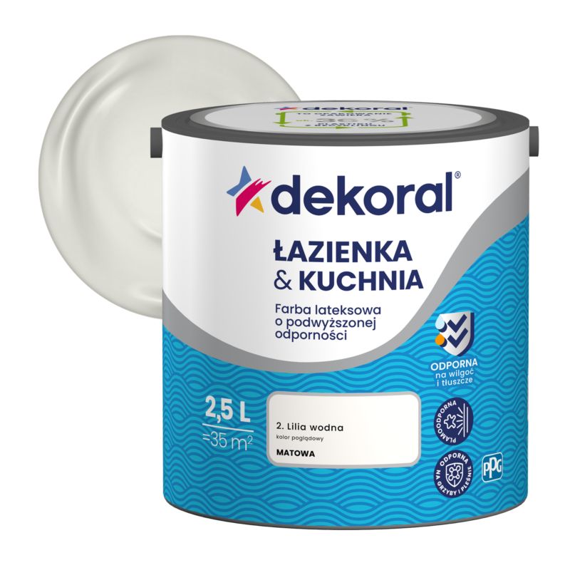 Farba kolorowa Dekoral Łazienka & Kuchnia lilia wodna 2,5 l