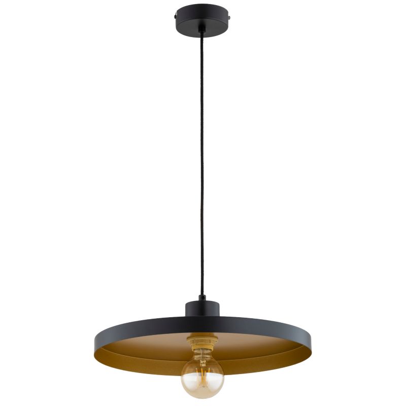 Lampa wisząca płaski talerz Alfa ETERI czarna 1xE27x15W IP20 wym:80x40x40cm - 1 szt.