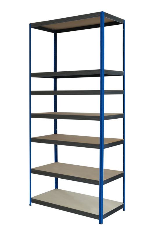 Regał metalowy MODO24 magazynowy niebiesko-grafitowy helios 270x90x30cm 7 półek po 275 kg 1 szt.