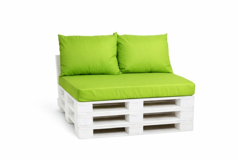 Zestaw 3 poduszek na paletę, Setgarden, 120x40x10 cm, 2x60x50cm oparcie,, Limonka dwustronne poduszki na meble ogrodwe, 1szt