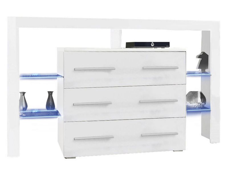 Komoda MIRJAN 24 Riva Plus biały + biały połysk 1 szt.