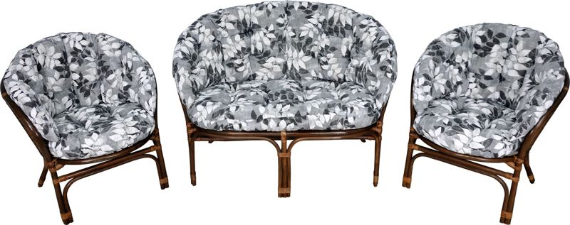 Poduszka na meble rattanowe wiklinowe AMPO komplet szary biały 1 szt.