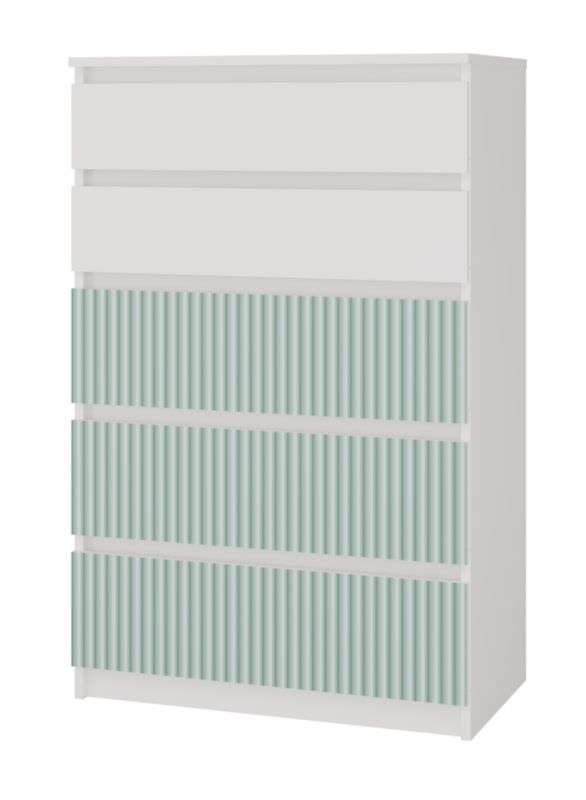 Komoda Topeshop Malwa M5 Arteso Biały / Miętowy - Zielony 40x70x109,5 cm 1 szt.