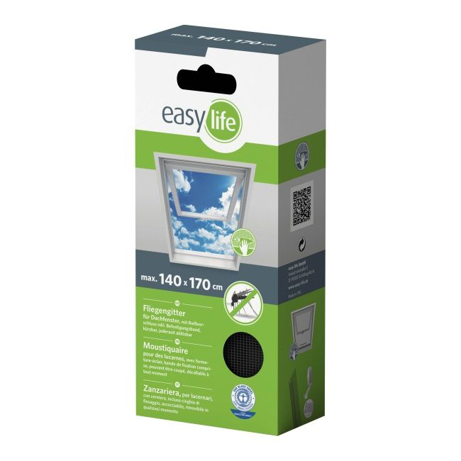 Moskitiera do okien dachowych 140 x 170 cm antracyt