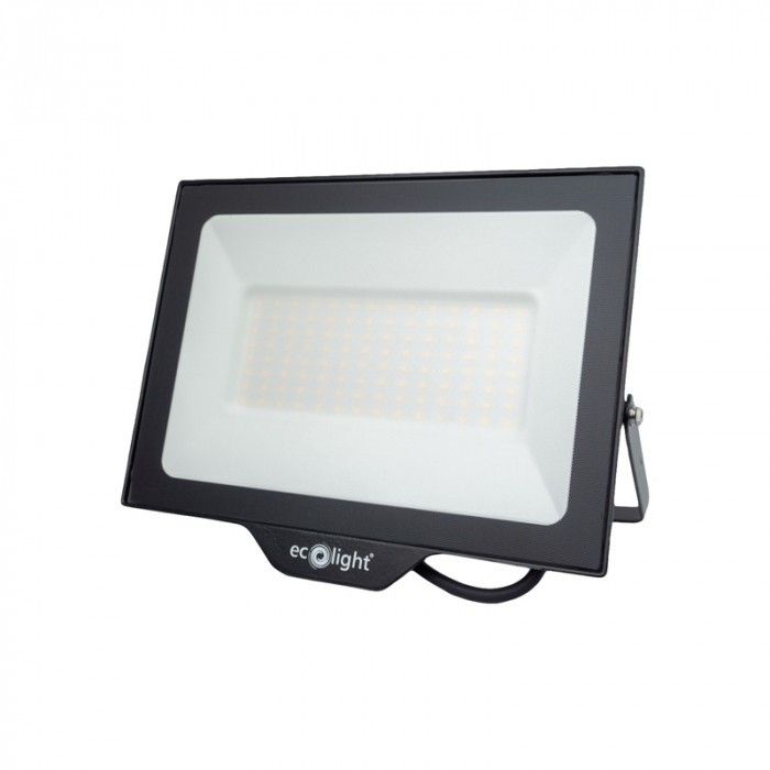 Naświetlacz LED Ecolight czarny LED 100W 3000K 9000lm IP65 wym: 24,9 x 26 x 3 cm aluminium - 1 szt.