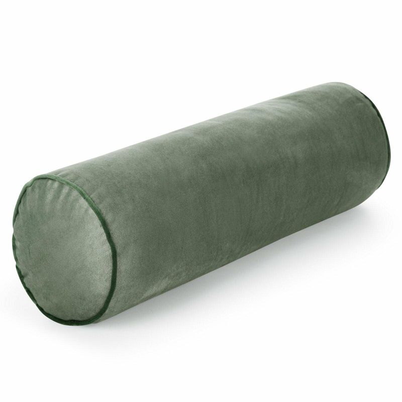 Poduszka GAJA 5 Eurofirany 15 x 45 cm velvetowa oliwkowy wałek z lamówką 1 szt.