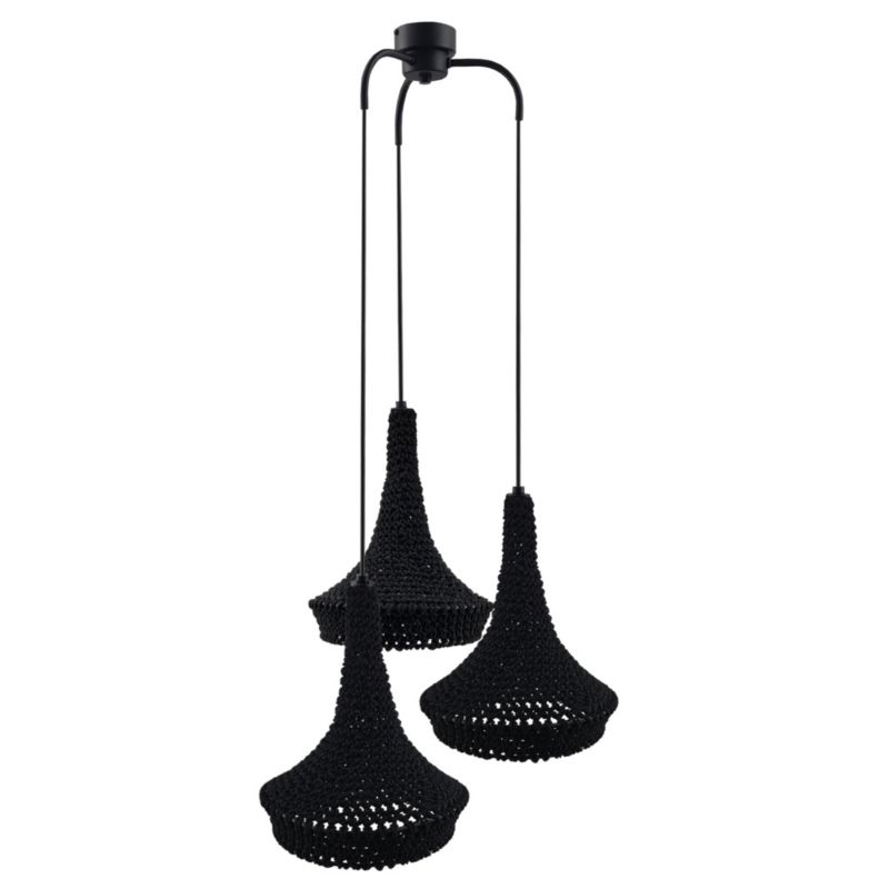 Lampa wisząca Shilo Mahaka 1746 czarna boho 3xE27 x 20W 1 szt.