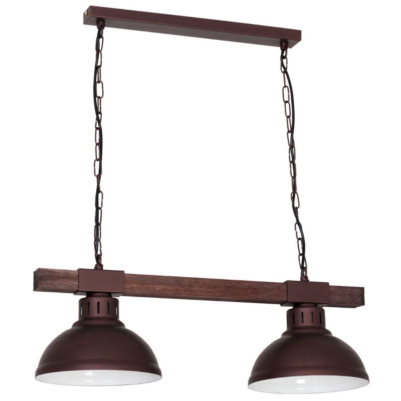 Lampa wisząca Luminex Hakon brązowa-ciemne drewno wym: 68 x 60 x 21 cm 2xE27 x 15W 1 szt.