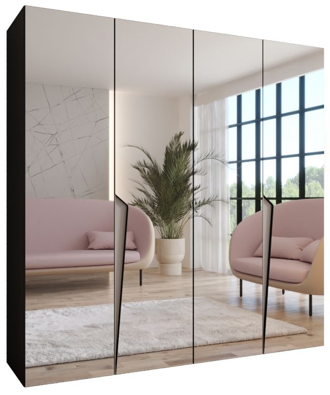Szafa uchylna z lustrem otwierana Abiks PIANO 3 200 wys 202 cm Czarny + Kaszmir 1 szt
