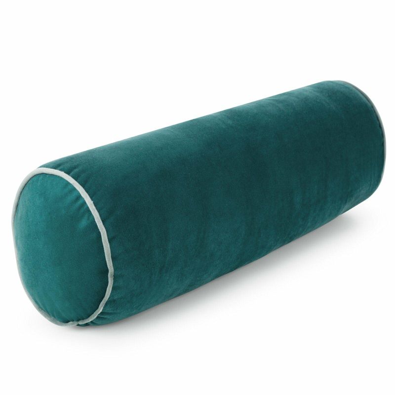 Poduszka GAJA 5 Eurofirany 15 x 45 cm velvetowa ciemnoturkusowy wałek z lamówką 1 szt.