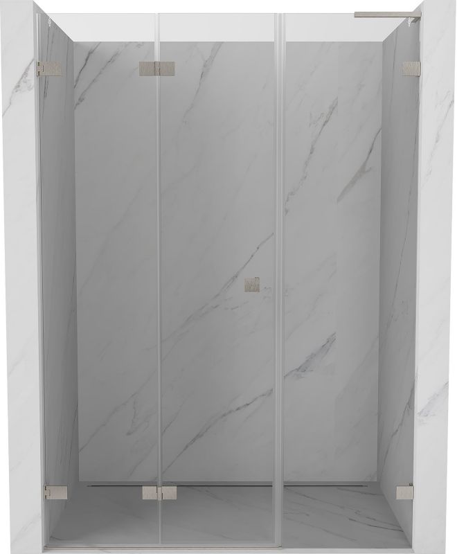 drzwi prysznicowe składane Mexen Lunar-F L nikiel szczotkowany 130 cm 1 szt.