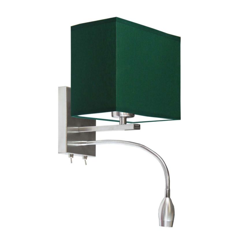 Kinkiet Volta Light Factory Moto Stal szczotkowana/Butelkowa zieleń Abażur 1xE27 1szt.